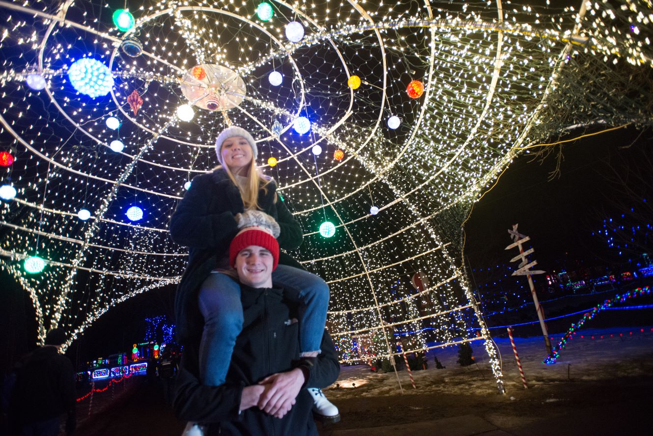 Rotary Winter Wonderland Holiday lights display in Wildwood Zoo